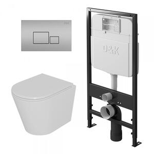 Комплект D&K DS1021604 инсталляция DI8055119 унитаз DT1026016 клавиша смыва DB1519002