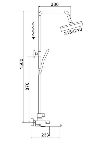 Душевая стойка Rose R1836 хром Душевая стойка Rose R1836 хром