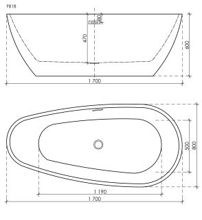 Акриловая ванна Sancos Avocado FB18 170x80см белый Акриловая ванна Sancos Avocado FB18 170x80см белый