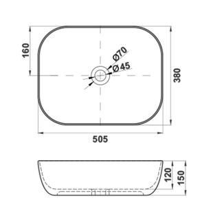 Накладная раковина Melana 320362A-805 50см белый Накладная раковина Melana 320362A-805 50см белый