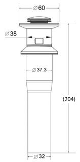 Донный клапан для накладных раковин с переливом, сатин BelBagno BB-PCU-02-IN Донный клапан для накладных раковин с переливом, сатин BelBagno BB-PCU-02-IN