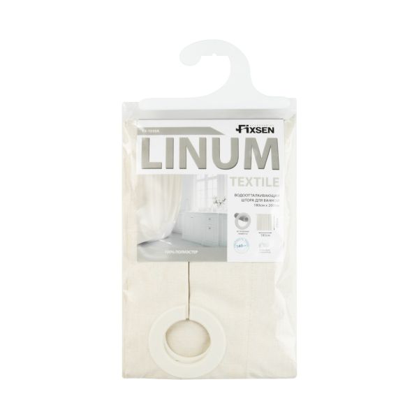 Шторка для ванной бежевая Fixsen Linum (FX-1535A)