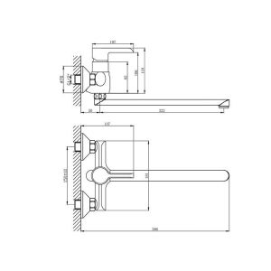 Смеситель для ванны Aquanika Logic AQL1734CR хром