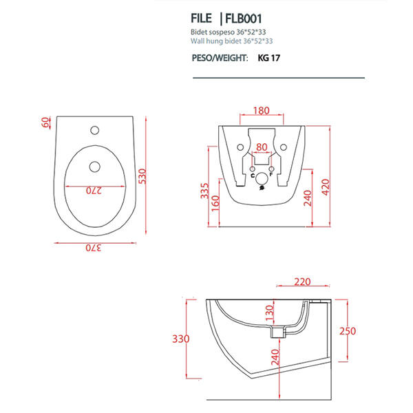Биде Artceram File 2.0 FLB001 05 30 белое