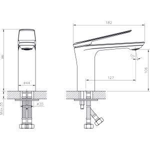 Смеситель для раковины RUSH Bering (BE5535-11)