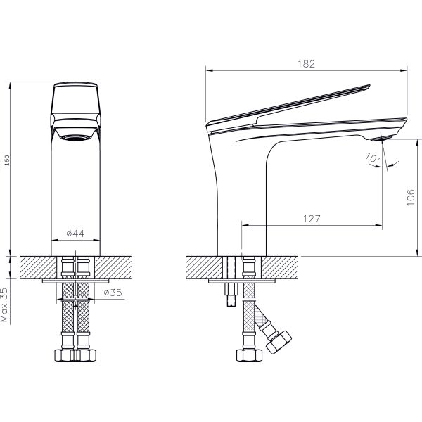 Смеситель для раковины RUSH Bering (BE5535-11)