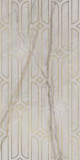 Декор Kerama Marazzi KMD3STA029BR Ифран серый светлый глянцевый обрезной 60x119.5x0,9