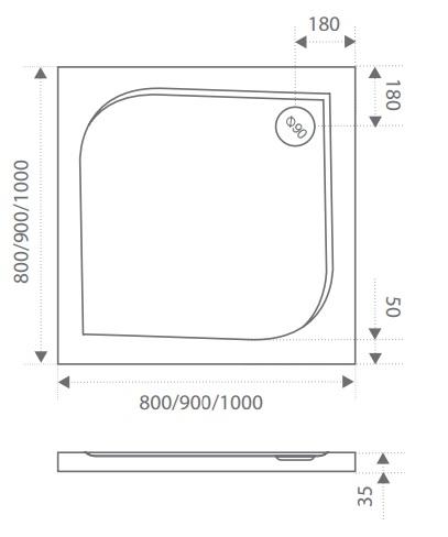 Душевой поддон из искусственного камня Good Door Квадро 80x80