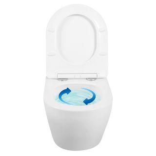 Унитаз подвесной Azario Ester AZ-87265 безободковый торнадо белый