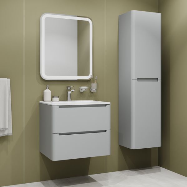 Подвесная тумба с раковиной IDDIS Edifice EDI60L0i95K 60см светло-серый