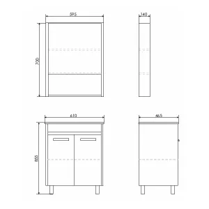 Зеркало-шкаф Comforty Марио 00-00015518 60 см дуб дымчатый