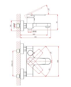 Смеситель для ванны с душем D&K Bayern.F?rth DA1523205 чёрный