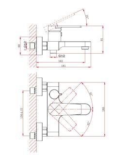 Смеситель для ванны с душем D&K Bayern.F?rth DA1523205 чёрный Смеситель для ванны с душем D&K Bayern.F?rth DA1523205 чёрный