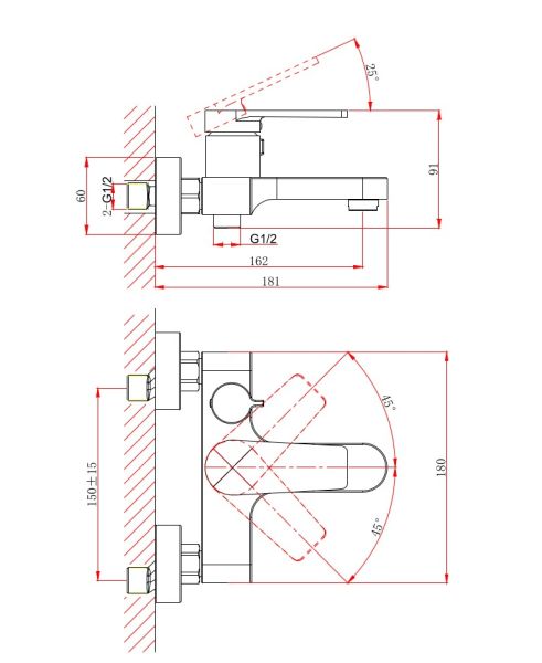 Смеситель для ванны с душем D&K Bayern.F?rth DA1523205 чёрный