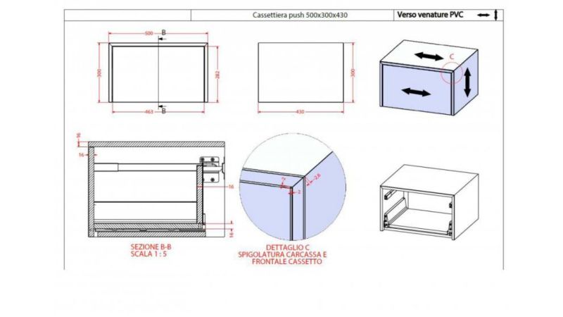 Подвесной шкафчик Cezares 50x30 Rovere tabacco Tavolone 41585