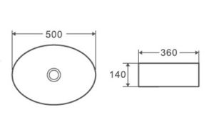 Раковина накладная D&K Matrix DT1390316 50см белый