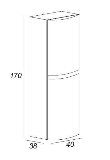 Шкаф-колонна Cezares 40x170 Bianco lucido Vague 44324