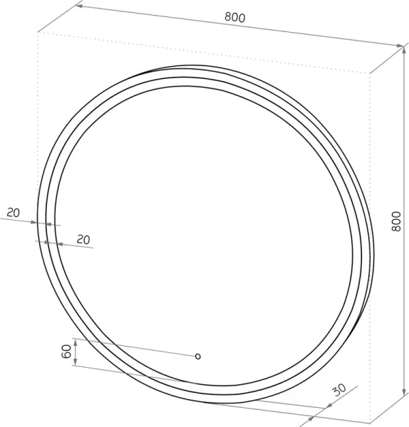 Зеркало с подсветкой ArtMax Livorno AM-Liv-800-DS-F-Nero 80 см чёрный