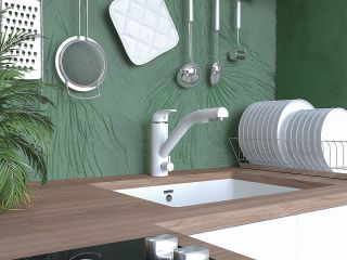 Смеситель для кухни Paulmark Hessen He213017-431 белый матовый Смеситель для кухни Paulmark Hessen He213017-431 белый матовый