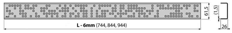 Решетка для душевого лотка AlcaPlast дизайн CODE 85см хром глянцевый CODE-850L Решетка для душевого лотка AlcaPlast дизайн CODE 85см хром глянцевый CODE-850L