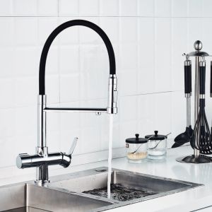 Смеситель для кухни Haiba HB76854 чёрный/хром