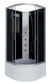 Душевая кабина Niagara NG-2507-14BKG с гидромассажем 80x80см серебро/тонированное