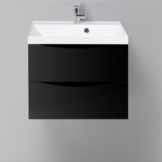Тумба под раковину BelBagno подвесная 60x55см Nero Lucido MARINO-600-2C-SO-NL-P