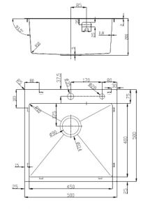 Кухонная мойка D&K DKS505006 50см графит