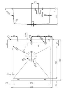 Кухонная мойка D&K DKS505006 50см графит Кухонная мойка D&K DKS505006 50см графит