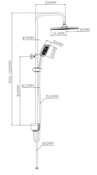 Душевая система ESKO ST1450N хром