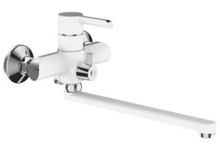 Смеситель для ванны Shevanik S6022F белый/хром Смеситель для ванны Shevanik S6022F белый/хром