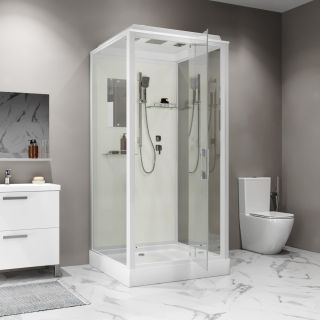 Душевая кабина Niagara Standart ST80/15Q 80x80 см профиль белый стекло прозрачное