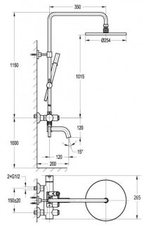 Душевая стойка Cezares Eco хром ECO-CVD-01