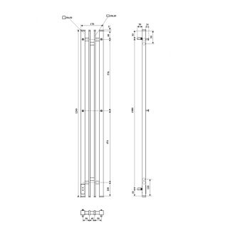 Полотенцесушитель электрический APEXTERMO Delta DL10122BM 120x14 см с крючками чёрный матовый