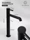 Смеситель для раковины Filarete Roun FL6020BL чёрный матовый
