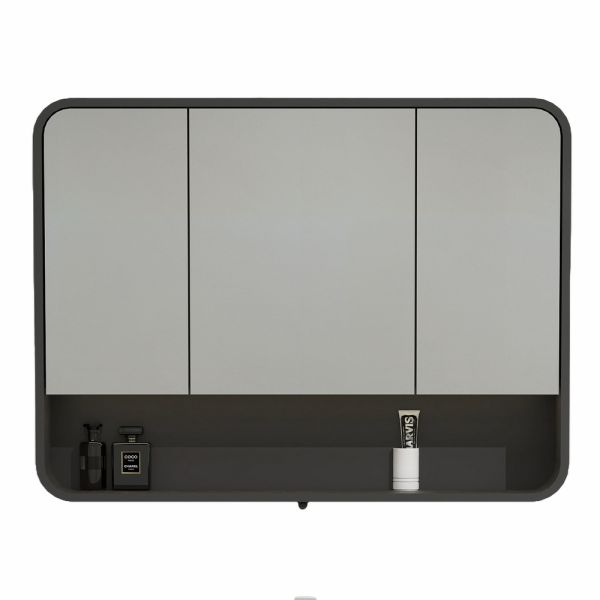 Зеркальный шкаф с подсветкой Black&White Universe 930MC1000 100 см серый