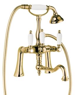 Смеситель на борт ванны с поворотным изливом, золото Cezares FIRST-PBV2-03/24-Bi