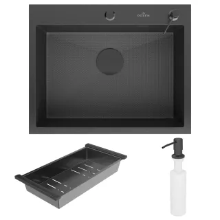 Кухонная мойка Roxenbath Snake 60 560220-60-BS графит текстурное покрытие