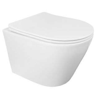 Унитаз подвесной Azario Krosa AZ-87266 безободковый торнадо белый