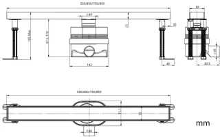 Душевой лоток Allen Brau Priority 9.50008.BN для поддона 65 см никель браш