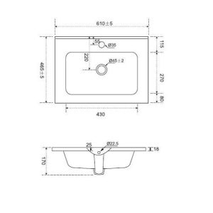 Раковина встраиваемая Am.Pm Sense M7BWCC0602WG 61 см белый