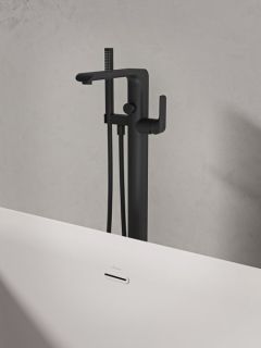 Напольный смеситель для ванны Ravak Flat FL X070441 чёрный матовый