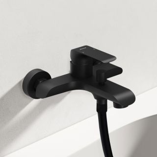 Смеситель для ванны и душа Ravak Flat X070175 чёрный матовый