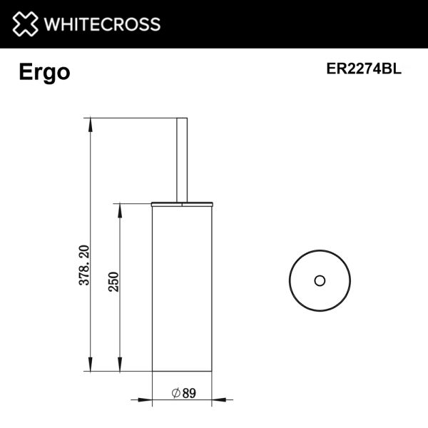 Ёршик напольный WHITECROSS Ergo ER2274BL чёрный матовый
