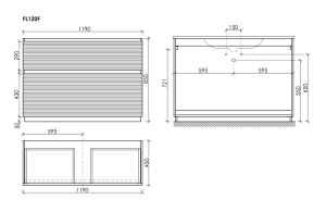 Тумба напольная под раковину Sancos Folk Floor FL120FGS 120 см Grey soft
