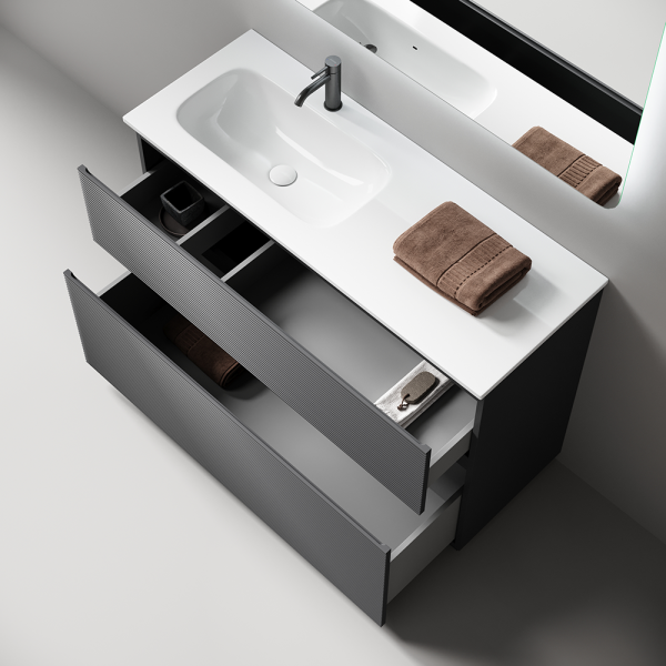 Тумба напольная под раковину Sancos Folk Floor FL120FLGS левая 120 см Grey soft