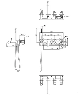 Смеситель для ванны Filarete Roun FL2122BG графит