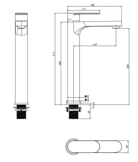Смеситель для раковины Filarete Retta FL6030BL чёрный матовый