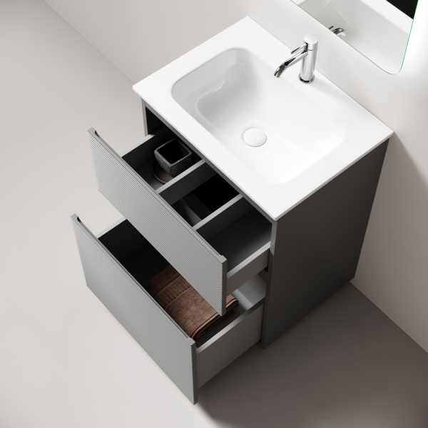 Тумба напольная под раковину Sancos Folk Floor FL60FES 60 см Ergraut soft