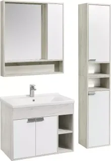 Тумба под раковину Aquaton Флай 1A2374K0FAX10 80 см белый/дуб крафт